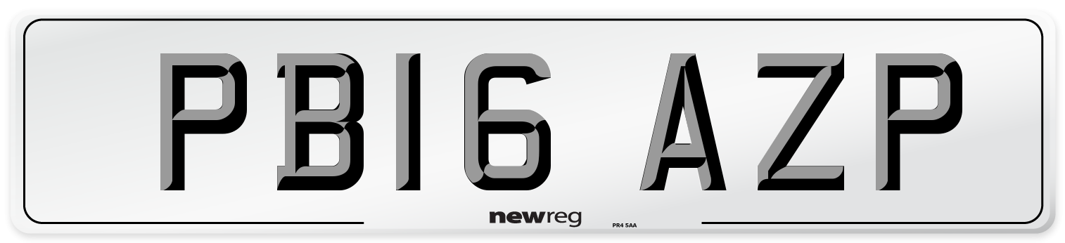 PB16 AZP Number Plate from New Reg
